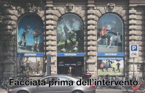 Progettazione vetrine Decathlon - Prima dell'intervento