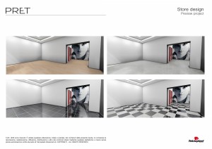 Tavola del progetto di allestimento showroom - Proposte pavimentazione